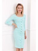 Damenkleid vorne mit Verschluss, Aqua FG510 – Online-Shop – Boutique