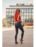 Dopasowane spodnie jeansowe czarne 8673 - Sklep internetowy - Butik