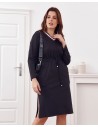 Sukienka Plus Size wiązana w pasie czarna FK569 - Sklep internetowy - Butik