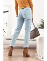 Spodnie jeansowe z wysokim stanem Boyfriend 02700  - Sklep internetowy - Butik