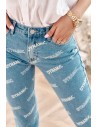 Spodnie jeansowe z napisami Boyfriend 1125  - Sklep internetowy - Butik