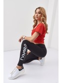 Czarne legginsy damskie z nadrukiem 3431  - Sklep internetowy - Butik