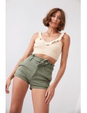 Krótkie spodenki jeansowe khaki 66000  - Sklep internetowy - Butik