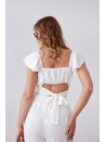 Ekri komplet crop top z szerokimi spodniami 8108 - Sklep internetowy - Butik