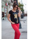 T-shirt z nadrukiem czarny - Sklep internetowy - Butik