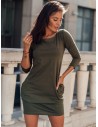 Casualowa sukienka bombka khaki 9988 - Sklep internetowy - Butik