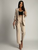 Elegantes Set aus beiger Jacke und Hose 7684