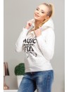 Bluza z kapturem kremowo-srebrna - Sklep internetowy - Butik