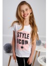 Biały t-shirt z napisem NDZ8420 - Sklep internetowy - Butik