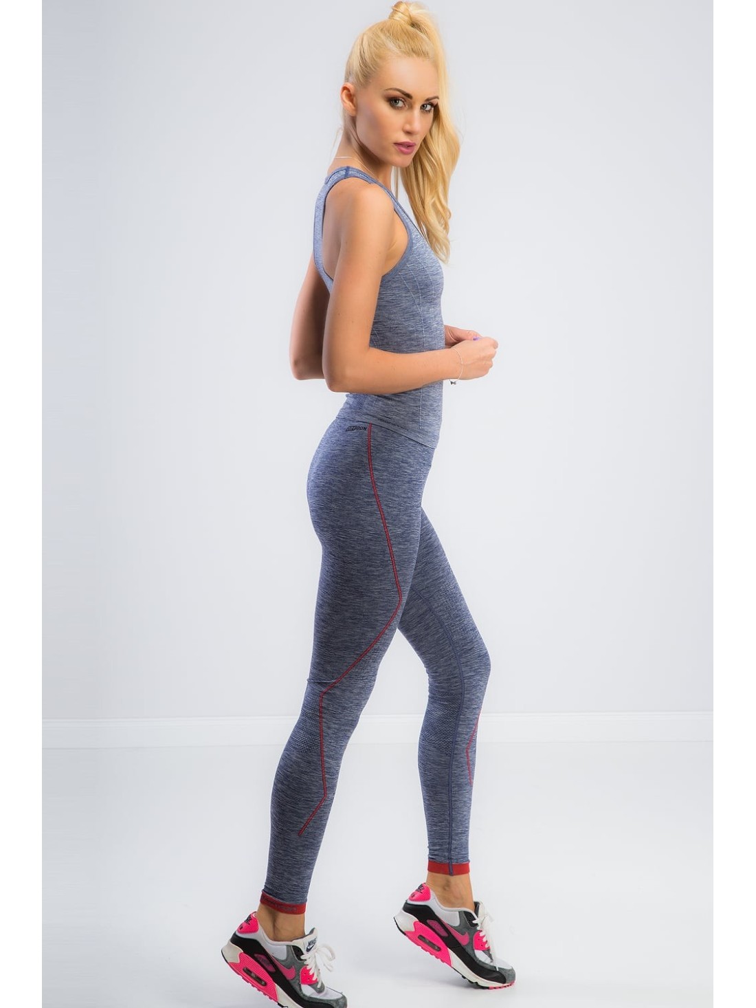 Granatowe sportowe legginsy 1105 - Sklep internetowy - Butik