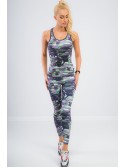 Fioletowe legginsy we wzory H001 - Sklep internetowy - Butik