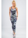 Fioletowe legginsy we wzory H001 - Sklep internetowy - Butik