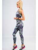 Fioletowe legginsy we wzory H001 - Sklep internetowy - Butik