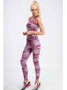 Amarantowe legginsy we wzory H001 - Sklep internetowy - Butik