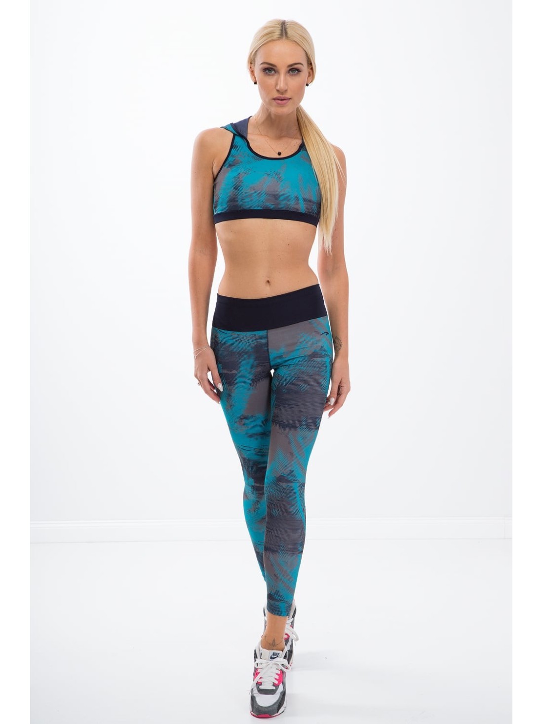 Morskie sportowe legginsy we wzory H0001 - Sklep internetowy - Butik