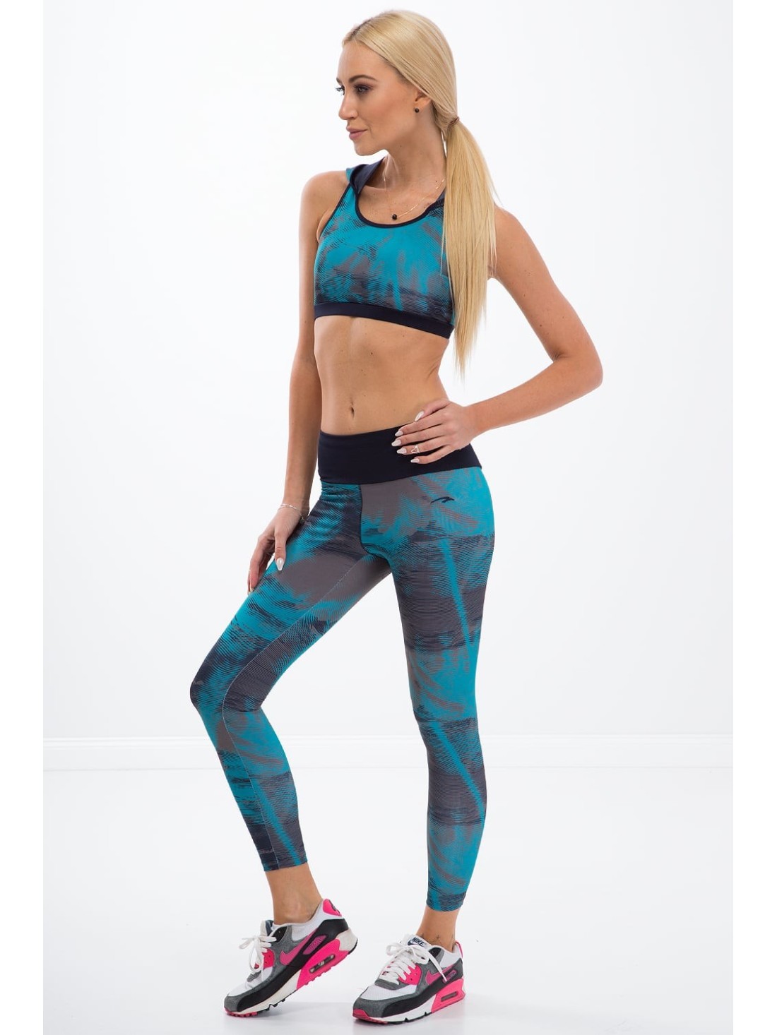 Morskie sportowe legginsy we wzory H0001 - Sklep internetowy - Butik