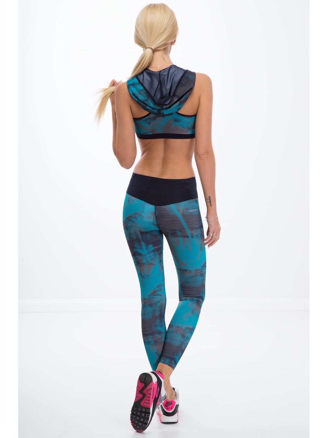 Morskie sportowe legginsy we wzory H0001 - Sklep internetowy - Butik