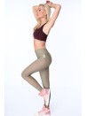 Legginsy z transparentnym lampasem khaki MR13861 - Sklep internetowy - Butik