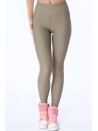 Legginsy z transparentnym lampasem khaki MR13861 - Sklep internetowy - Butik