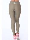 Legginsy z transparentnym lampasem khaki MR13861 - Sklep internetowy - Butik