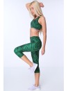 Legginsy sportowe czarno-zielone H006 - Sklep internetowy - Butik