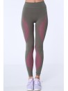 Legginsy bezszwowe khaki-różowe MR81199 - Sklep internetowy - Butik