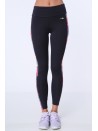 Legginsy sportowe z lampasem w kwiaty granatowe MR15471 - Sklep internetowy - Butik