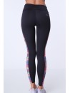 Legginsy sportowe z lampasem w kwiaty granatowe MR15471 - Sklep internetowy - Butik