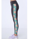 Legginsy sportowe z lampasem w kwiaty grafitowe MR15471 - Sklep internetowy - Butik