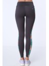 Legginsy sportowe z lampasem w kwiaty grafitowe MR15471 - Sklep internetowy - Butik