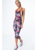 Legginsy 3/4 moro grafitowo-koralowe MR15493 - Sklep internetowy - Butik