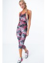 Legginsy 3/4 moro grafitowo-koralowe MR15493 - Sklep internetowy - Butik