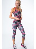 Legginsy 3/4 moro grafitowo-koralowe MR15493 - Sklep internetowy - Butik