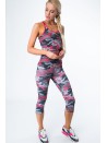 Legginsy 3/4 moro grafitowo-koralowe MR15493 - Sklep internetowy - Butik