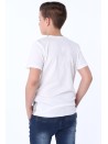 T-shirt z przecięciami chłopięcy biały NDZ47018 - Sklep internetowy - Butik