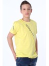 T-shirt chłopięcy z nadrukiem żółty NDZ47008 - Sklep internetowy - Butik