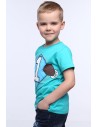 T-shirt chłopięcy z liczbą miętowy NDZ4478 - Sklep internetowy - Butik