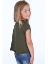 T-shirt z detalami moro khaki NDZ8641 - Sklep internetowy - Butik