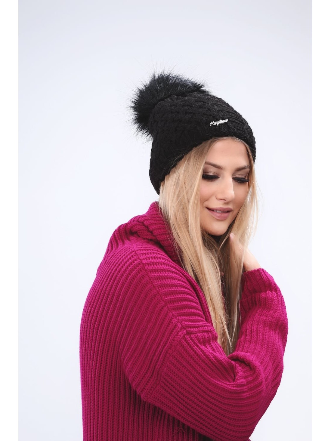 Black winter hat C15 - Online store - Boutique