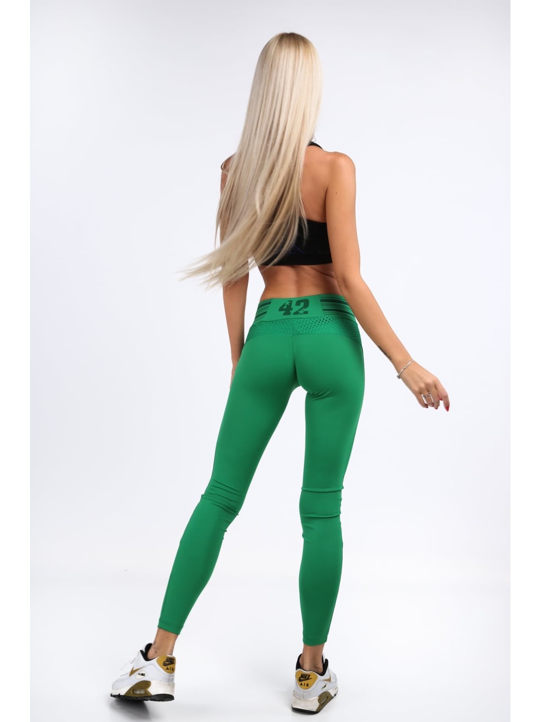 Zielone legginsy sportowe dopasowane MR11017 - Sklep internetowy - Butik