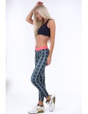 Koralowe legginsy sportowe we wzory MR11514 - Sklep internetowy - Butik