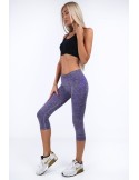 Fioletowe legginsy sportowe 3/4 dopasowane MR81183 - Sklep internetowy - Butik