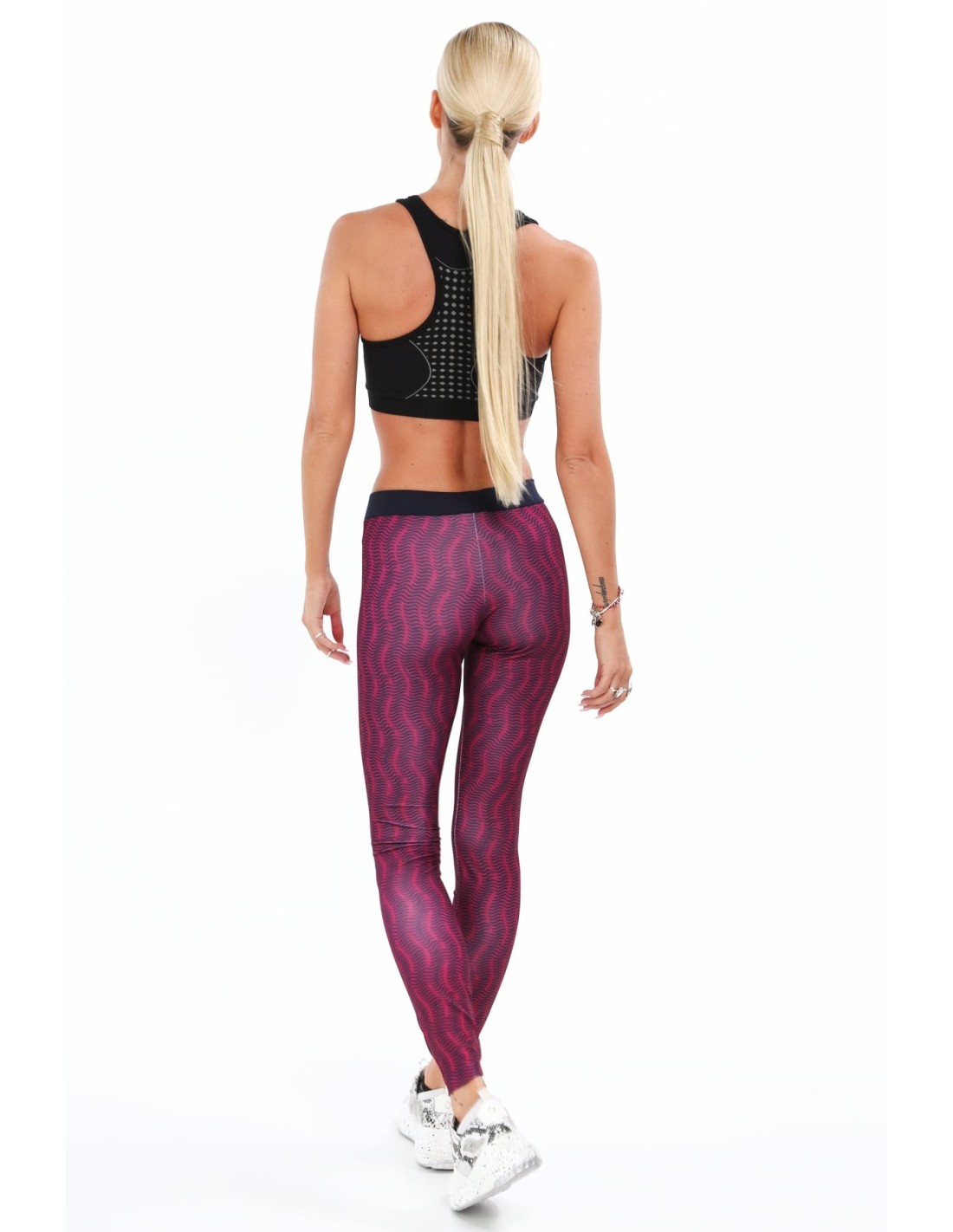 Fioletowe legginsy sportowe we wzory MR11513 - Sklep internetowy - Butik